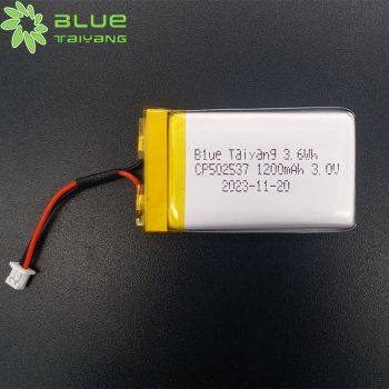 鋰錳一次性軟包電池 CP502537 3.0V 1200mAh 無線電通訊鋰電池