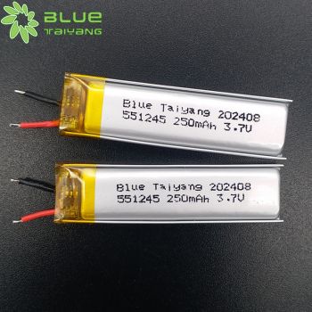 551245 3.7V 250mAh 鋰聚合物小電池 藍(lán)牙耳機(jī)手環(huán)可充電池定制